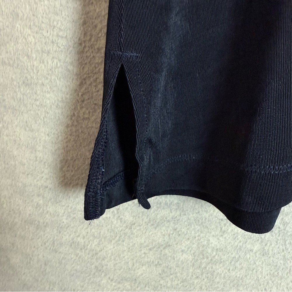 Chico's Travelers 2 L Collared V-Neck Pullover Tunic Navy Blue 3/4 Sleeve Slinky - Picture 4 of 11